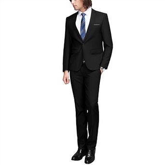 Men's Slim Fit 2 pc Suits One Button Blazer and Pants Set