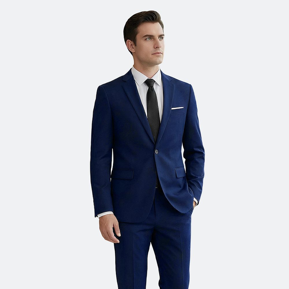 Men'S Gray Slim Fit 2 Button Suit Blazer