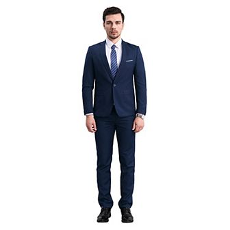 Men's Slim Fit 2 pc Suits One Button Blazer and Pants Set