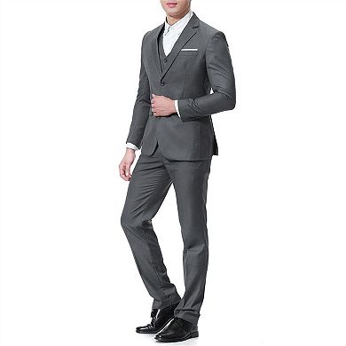 Men's 3 Pc Slim Fit 2 Buttons Jacket Smart Formal Suit