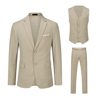 Men's 3 pc Slim Fit 2 Buttons Jacket Smart Formal Suit