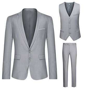 Men's 3 pc Slim Fit 2 Buttons Jacket Smart Formal Suit
