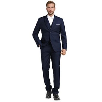 Men's 3 pc Slim Fit 2 Buttons Jacket Smart Formal Suit