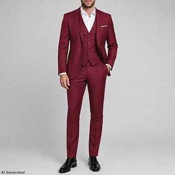 Men's 3 pc Slim Fit 2 Buttons Jacket Smart Formal Suit