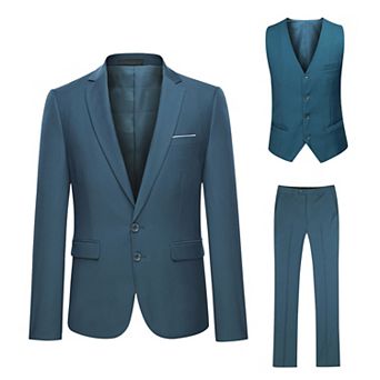 Men's 3 pc Slim Fit 2 Buttons Jacket Smart Formal Suit