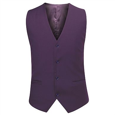 Mens 3 Pc Suit Notched Lapel Slim Fit Jacket Vest Pants Set