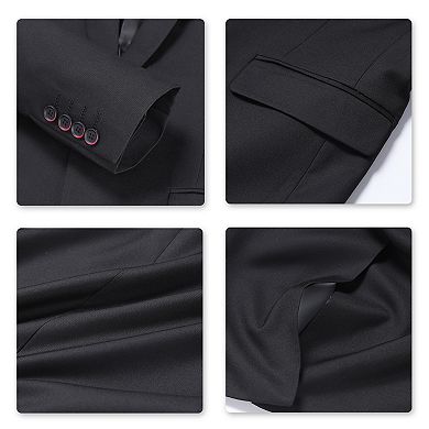 Mens Stylish 3 Pc Classic Fit Suit Set Formal Jacket Vest And Pant