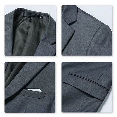 Mens Stylish 3 Pc Classic Fit Suit Set Formal Jacket Vest And Pant