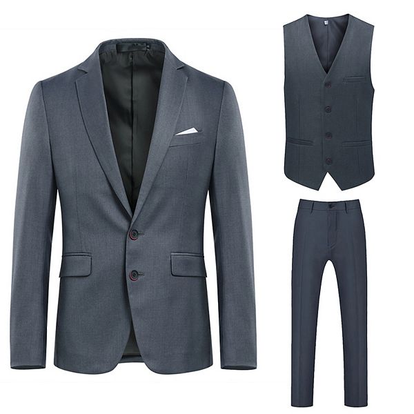 Casual Knitted Long Jacket & Vest & Pants 3 Pieces Suit