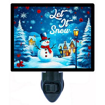 Let It Snow Christmas, Snowman Decorative Photo Night Light.