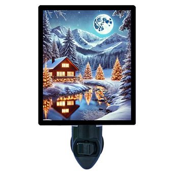 Moonlit Sanctuary, Christmas Decorative Photo Night Light.
