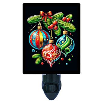 Holiday Baubles, Christmas Decorative Photo Night Light.