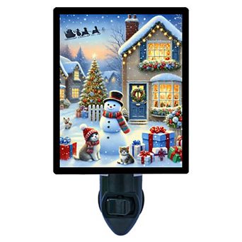 Frosty Eve, Christmas Decorative Photo Night Light.