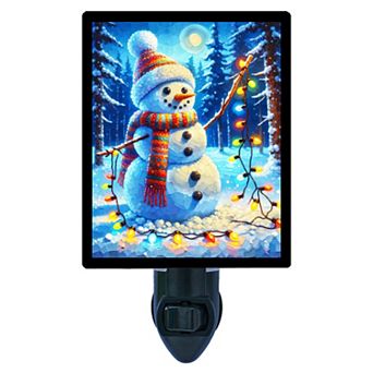 Enchanted Snowman, Christmas Decorative Photo Night Light.