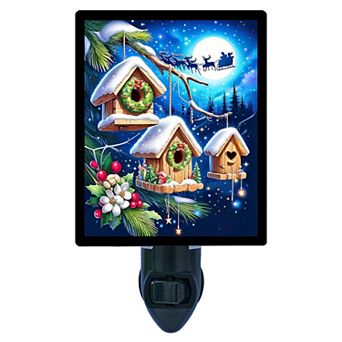 Snowy Homes, Birdhouse Decorative Photo Night Light.