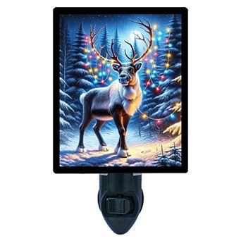 Enchanted Reindeer, Christmas Decorative Photo Night Light.