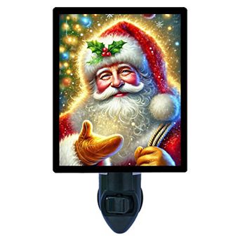 Santa's Warm Greeting, Christmas Decorative Photo Night Light.