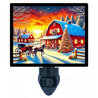 Silent Night Haven, Christmas Barn Photo Night Light.