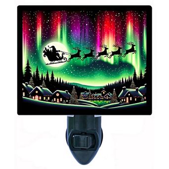 Santa's Northern Lights, Christmas Decorative Photo Night Light.