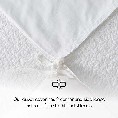 DOZ 100% Organic Percale Cotton Duvet Cover Set, Hotel Crisp Cool, Breathable