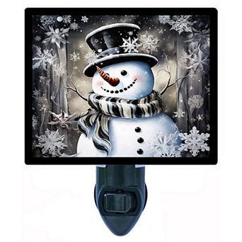 Snowman Cheer, Winter Decorative Photo Night Light.