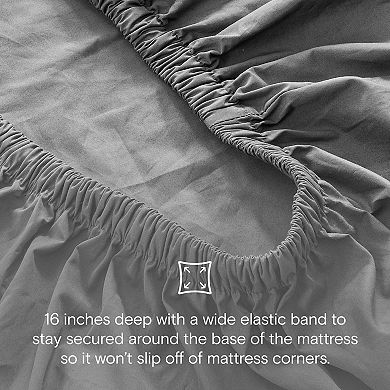 DOZ 100% Organic Percale Cotton Sheet Set, Hotel Crisp Cool, Breathable