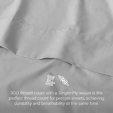 DOZ 100% Organic Percale Cotton Sheet Set, Hotel Crisp Cool, Breathable