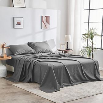 DOZ 100% Organic Percale Cotton Sheet Set, Hotel Crisp Cool, Breathable