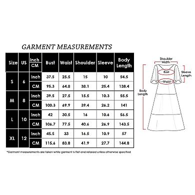 Women's Bohemian V-Neck Maxi Dress Floral Print Short Sleeves