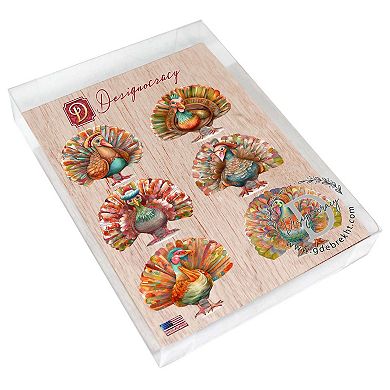 Turkey Decorative Wooden Magnets Set of 6 by G. Debrekht
