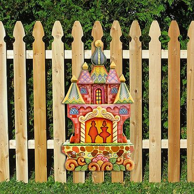 24-Inch Fairy Castle Handcrafted Wooden Holiday Door Decor by G ...
