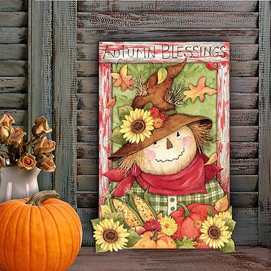 Scarecrow Halloween 24-Inch Handcrafted Wooden Door Decor by Susan Winget Decor