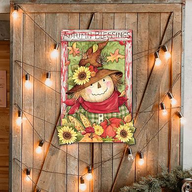 Scarecrow Halloween 24-Inch Handcrafted Wooden Door Decor by Susan Winget Decor