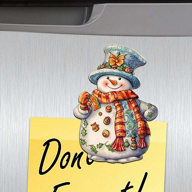 Snowman Decorative Wooden Magnets Set of 6 by G. Debrekht