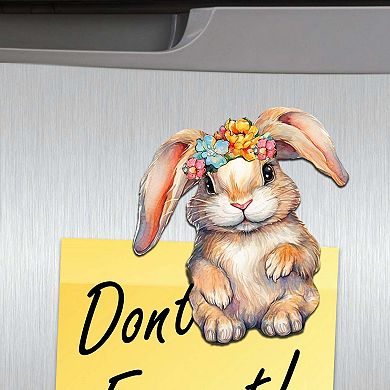 Easter Bunnies Wooden Magnets Set of 6 by G. Debrekht