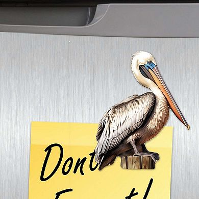 Pelicans Decorative Wooden Magnets Set of 6 by G. Debrekht