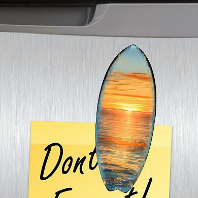 Tropical Surfboards Decorative Wooden Magnets Set of 6 by G. Debrekht
