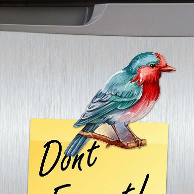 Forest Birds Decorative Wooden Magnets Set of 6 by G. Debrekht