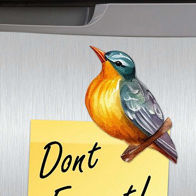 Forest Birds Decorative Wooden Magnets Set of 6 by G. Debrekht