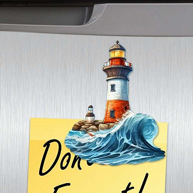 Lighthouse Decorative Wooden Magnets Set of 6 by G. Debrekht