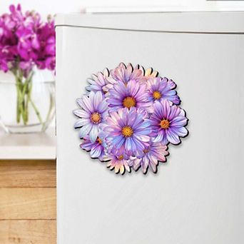 Bouquet of Flowers Decorative Wooden Magnets Set of 6 by G. Debrekht