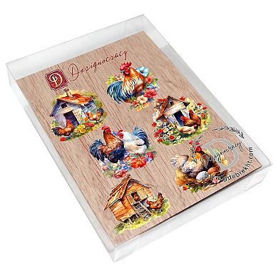 Spring on the Farm Decorative Wooden Magnets Set of 6 by G. Debrekht