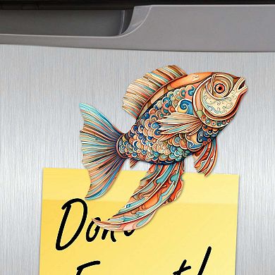 Coastal Fish Decorative Wooden Magnets Set of 6 by G. Debrekht