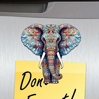 Elephants Decorative Wooden Magnets Set of 6 by G. Debrekht