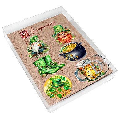 St. Patrick's Day Decorative Wooden Magnets Set of 6 by G. Debrekht