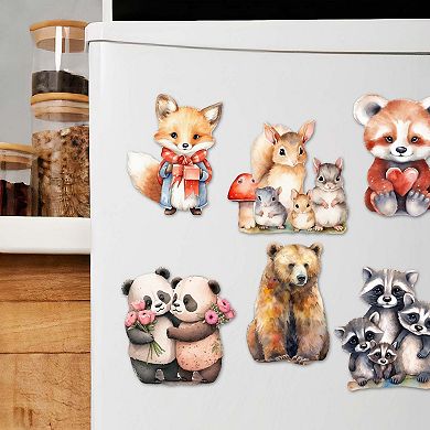 Forest Animals Decorative Wooden Magnets Set of 6 by G. Debrekht