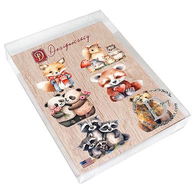 Forest Animals Decorative Wooden Magnets Set of 6 by G. Debrekht