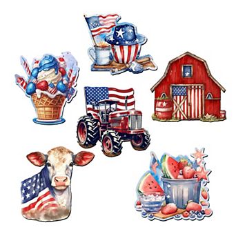 American Farmhouse Decorative Wooden Magnets Set of 6 by G. Debrekht