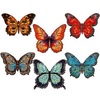 Summer Butterfly Decorative Wooden Magnets Set of 6 by G. Debrekht