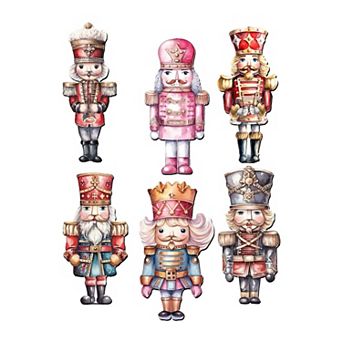 Nutcrackers Decorative Wooden Magnets Set of 6 by G. Debrekht